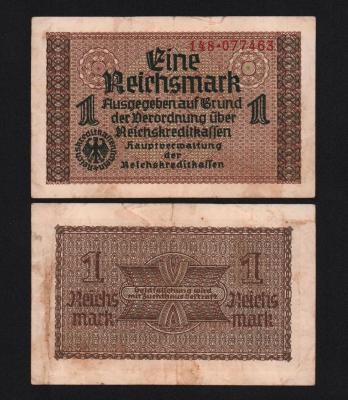 Банкнота Германия 1 рейхсмарка 1939-1945 гг. Из оборота!