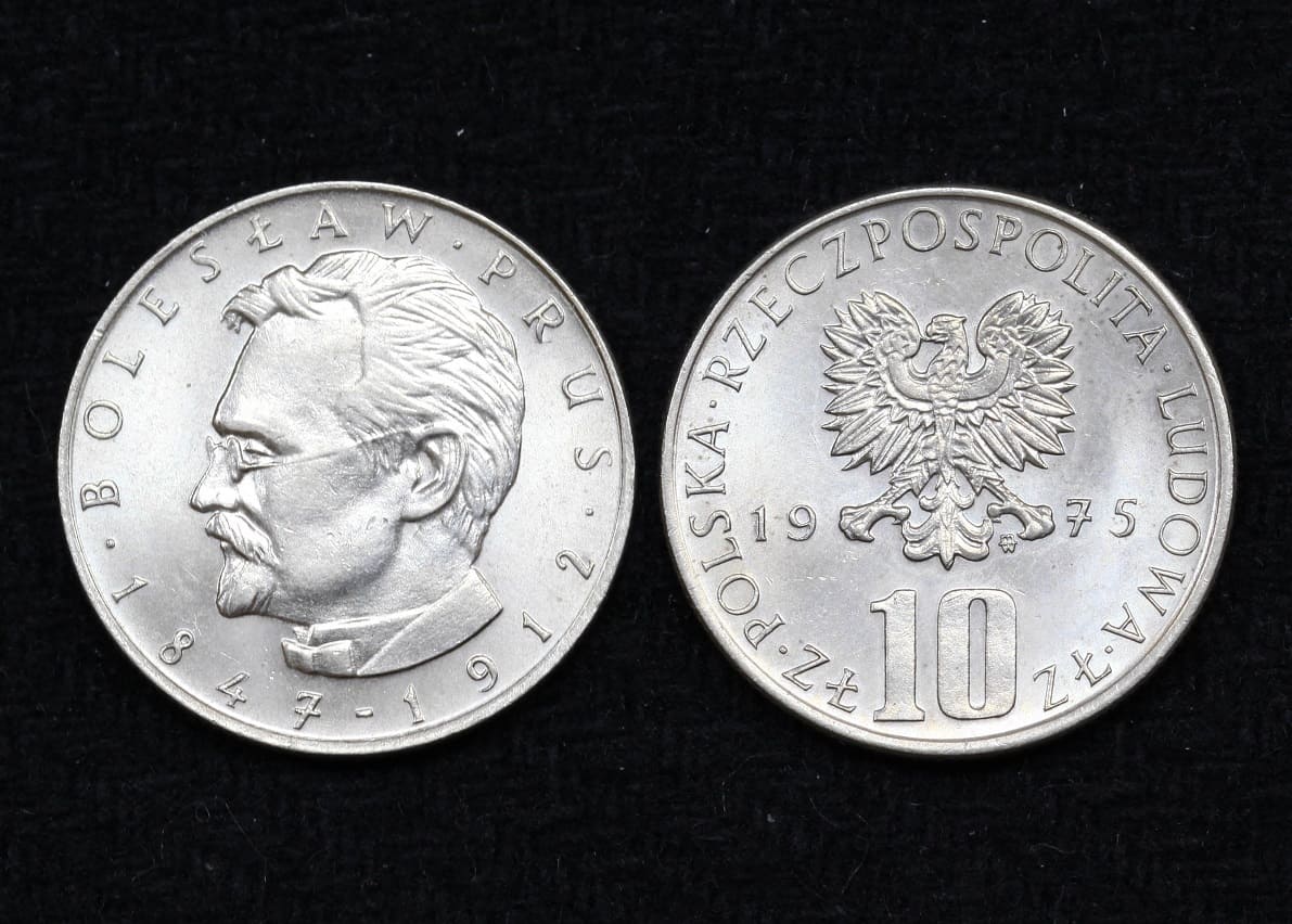 Монета Польша 10 злотых 1975 год Болеслав Прус от Аукциона Значки и Знаки