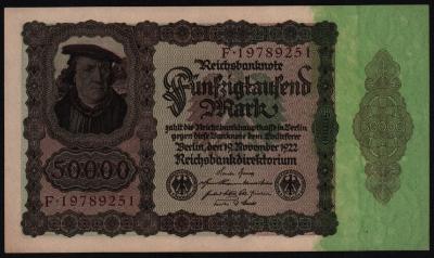 Банкнота Германия 50000 марок 1922 год UNC-!