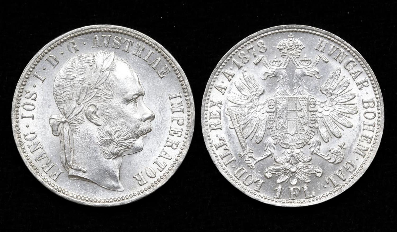 Монета Австрия 1 флорин 1878 год UNC! (45) от Аукциона Значки и Знаки