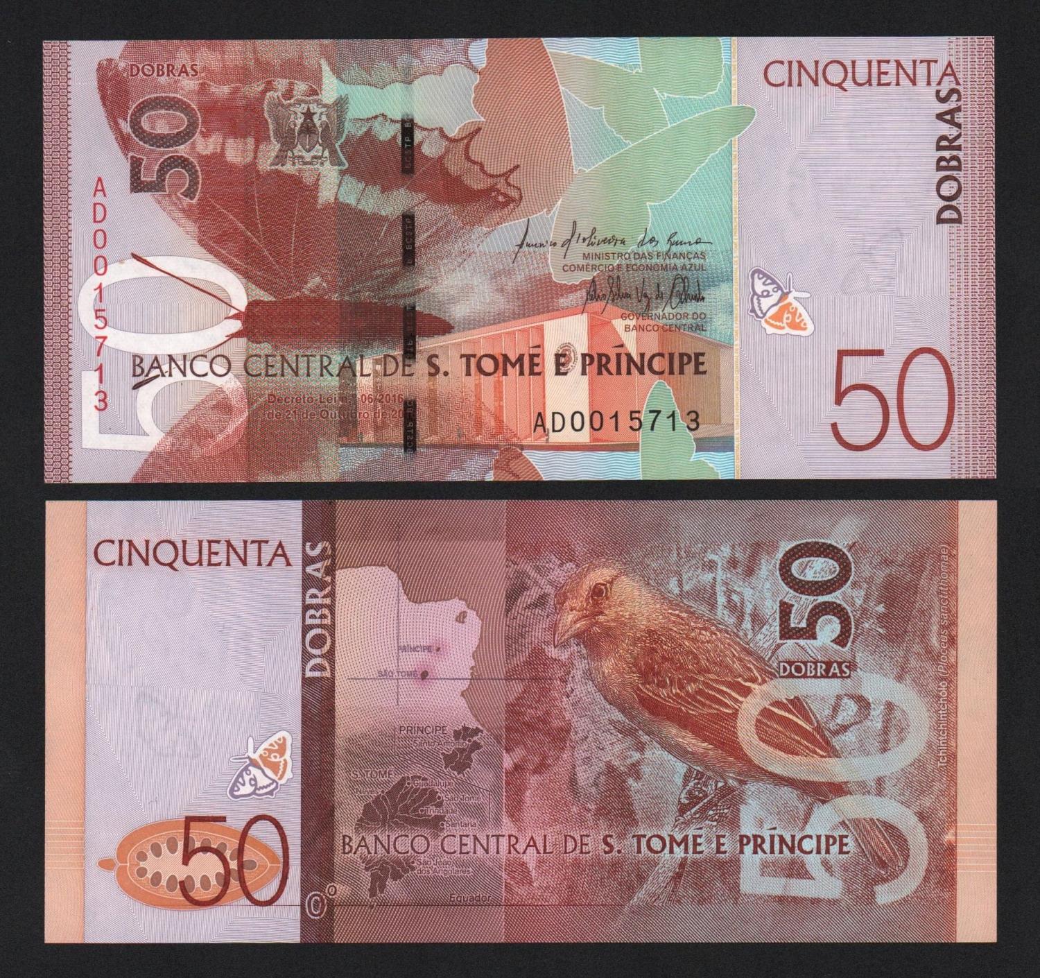 Банкнота Сан-Томе и Принсипи 50 добра 2016 год UNC! от Аукциона Значки и Знаки