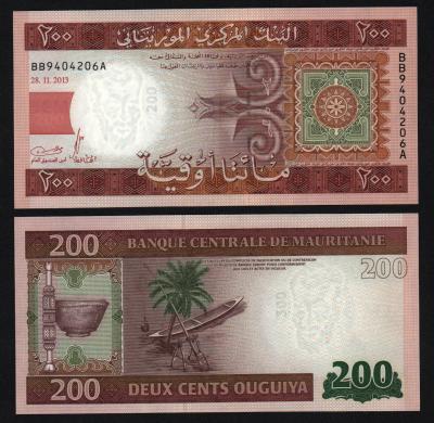 Банкнота Мавритания 200 угия 2013 год UNC! Банкнота Мавритания 200 угия 2013 год UNC!