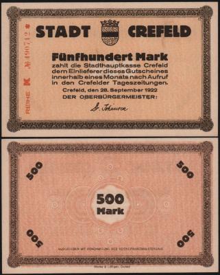 Банкнота Германия 500 марок 1922 год UNC-!
