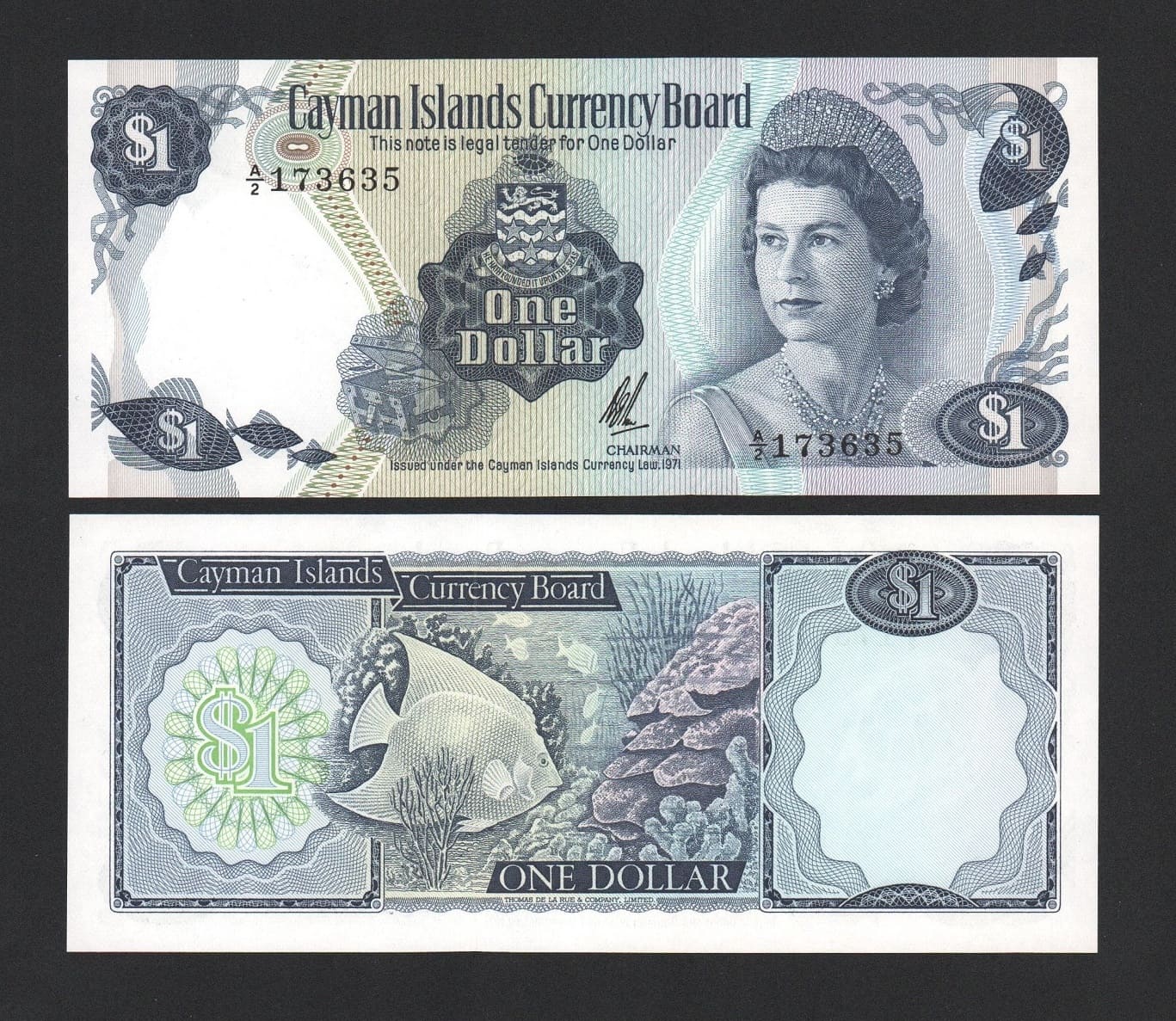 Банкнота Каймановы острова / Кайманы 1 доллар 1971 год UNC!
