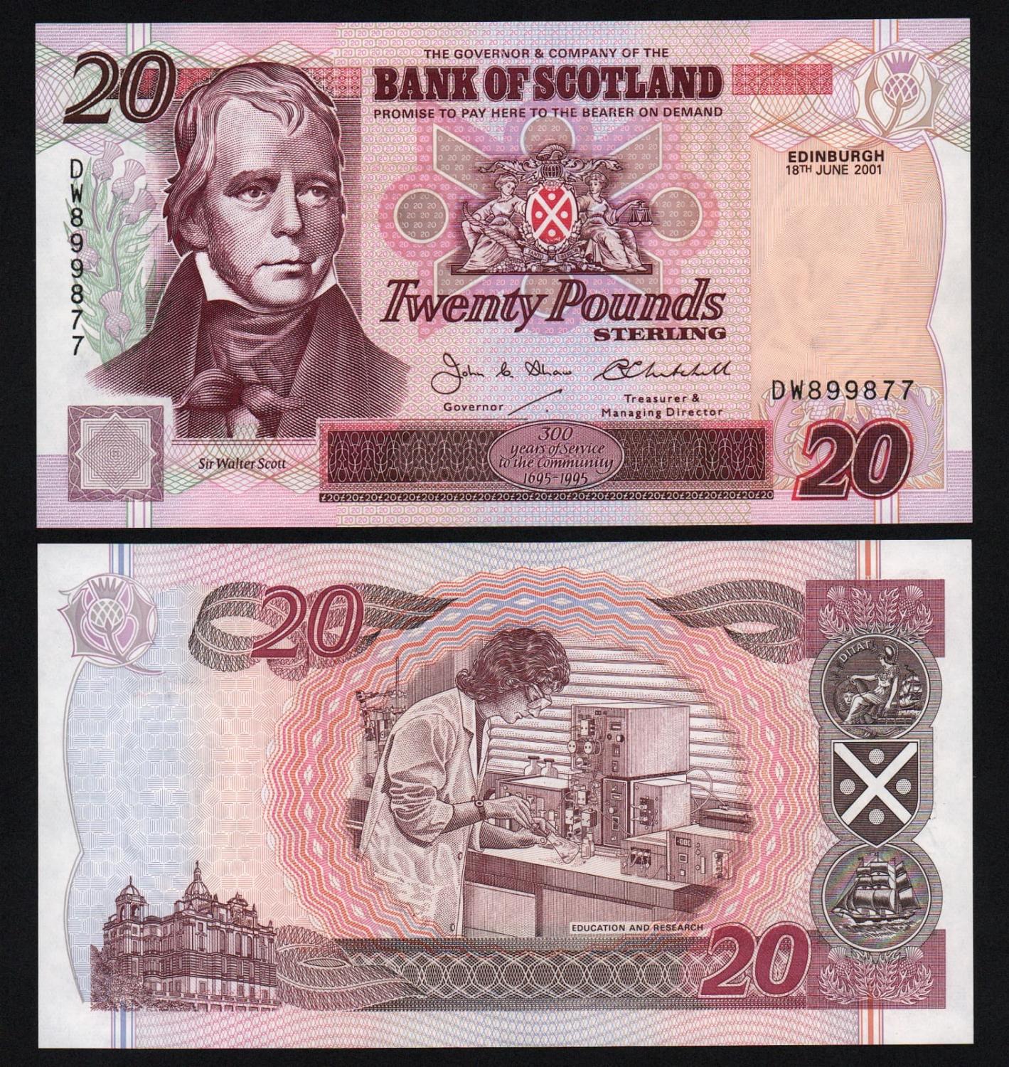 Шотландия 20 фунтов 1995 год UNC! от Аукциона Значки и Знаки