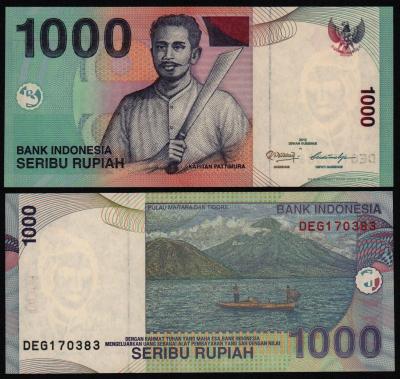 Банкнота Индонезия 1000 рупий 2012 год UNC!