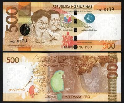 Банкнота Филиппины 500 писо 2015 год UNC!