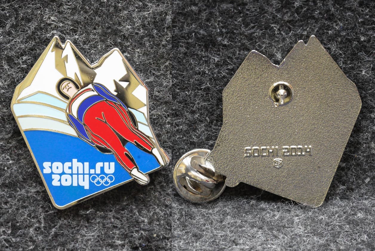 Знак Санный спорт Олимпиада Сочи 2014 год