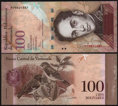Банкнота Венесуэла 100 боливаров 2012 года UNC!
