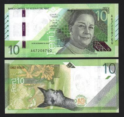 Банкнота Перу 10 солей 2022 год UNC!