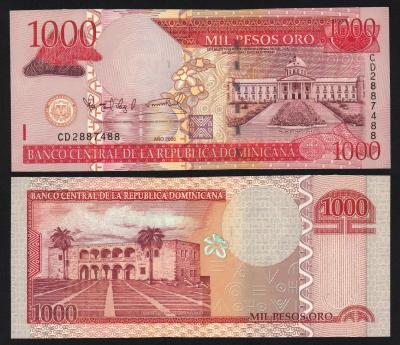 Банкнота Доминикана 1000 песо 2006 год UNC!
