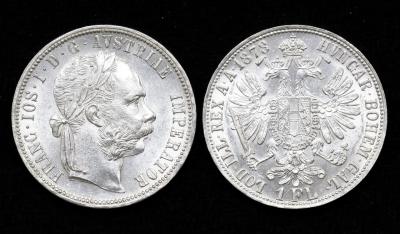 Монета Австрия 1 флорин 1878 год UNC! (45) Монета Австрия 1 флорин 1878 год UNC! (45)