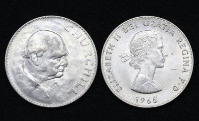 Монета Великобритания 5 шиллингов 1965 год Уинстон Черчилль