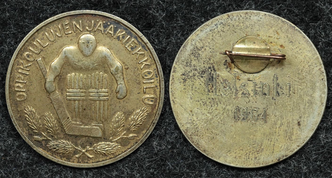 Знак Первенство средних школ и училищ по хоккею с шайбой, Хельсинки 1964 год от Аукциона Значки и Знаки