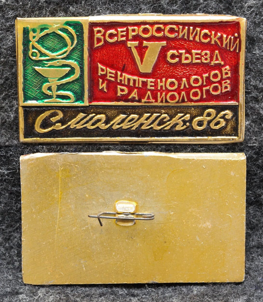 Знак 5 Всероссийский съезд рентгенологов и радиологов Смоленск 1986 год от Аукциона Значки и Знаки
