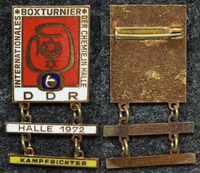 Официальный знак Международный турнир по боксу, Halle 1972 год СУДЬЯ