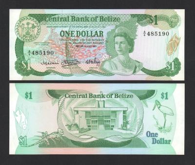 Банкнота Белиз 1 доллар 1983 год UNC!