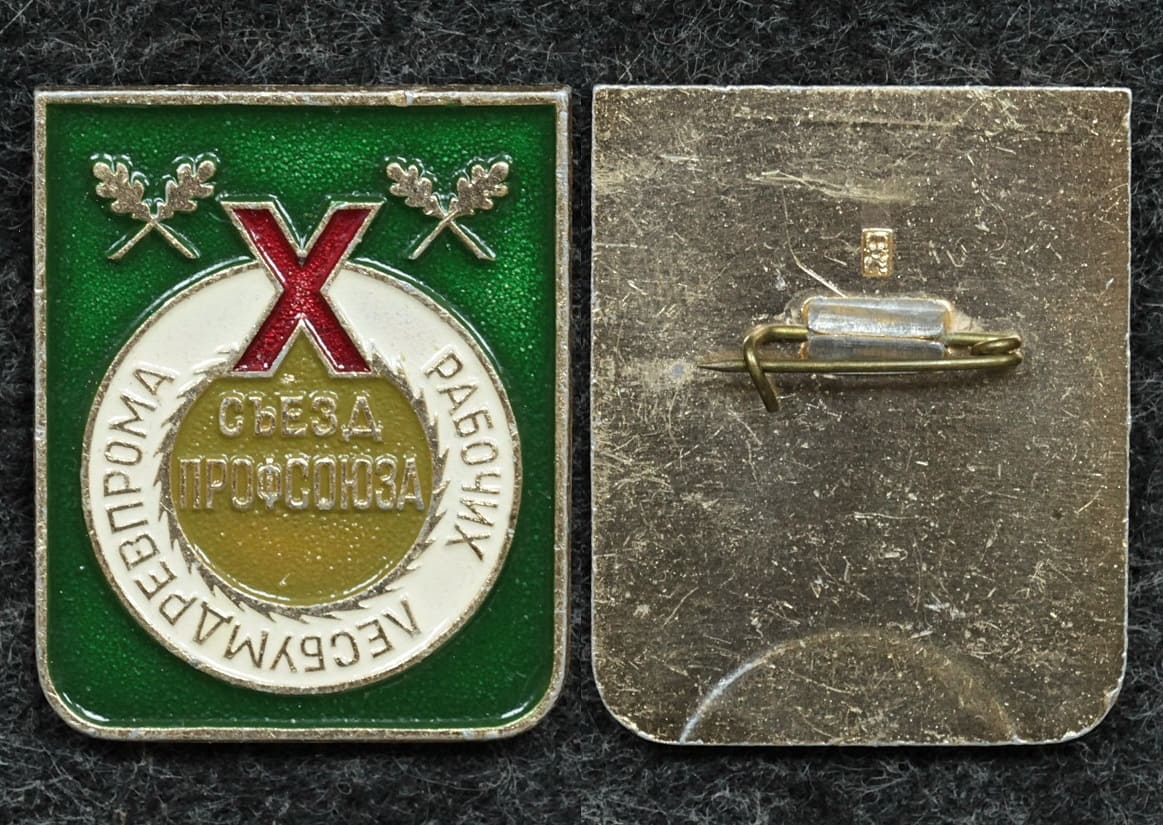 Знак X съезд профсоюза рабочих лесбумдревпрома от Аукциона Значки и Знаки