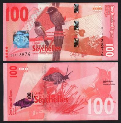 Банкнота Сейшелы 100 рупий 2016 год UNC!