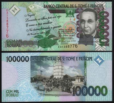 Банкнота Сан-Томе и Принсипи 100000 добра 2010 год UNC! Банкнота Сан-Томе и Принсипи 100000 добра 2010 год UNC!
