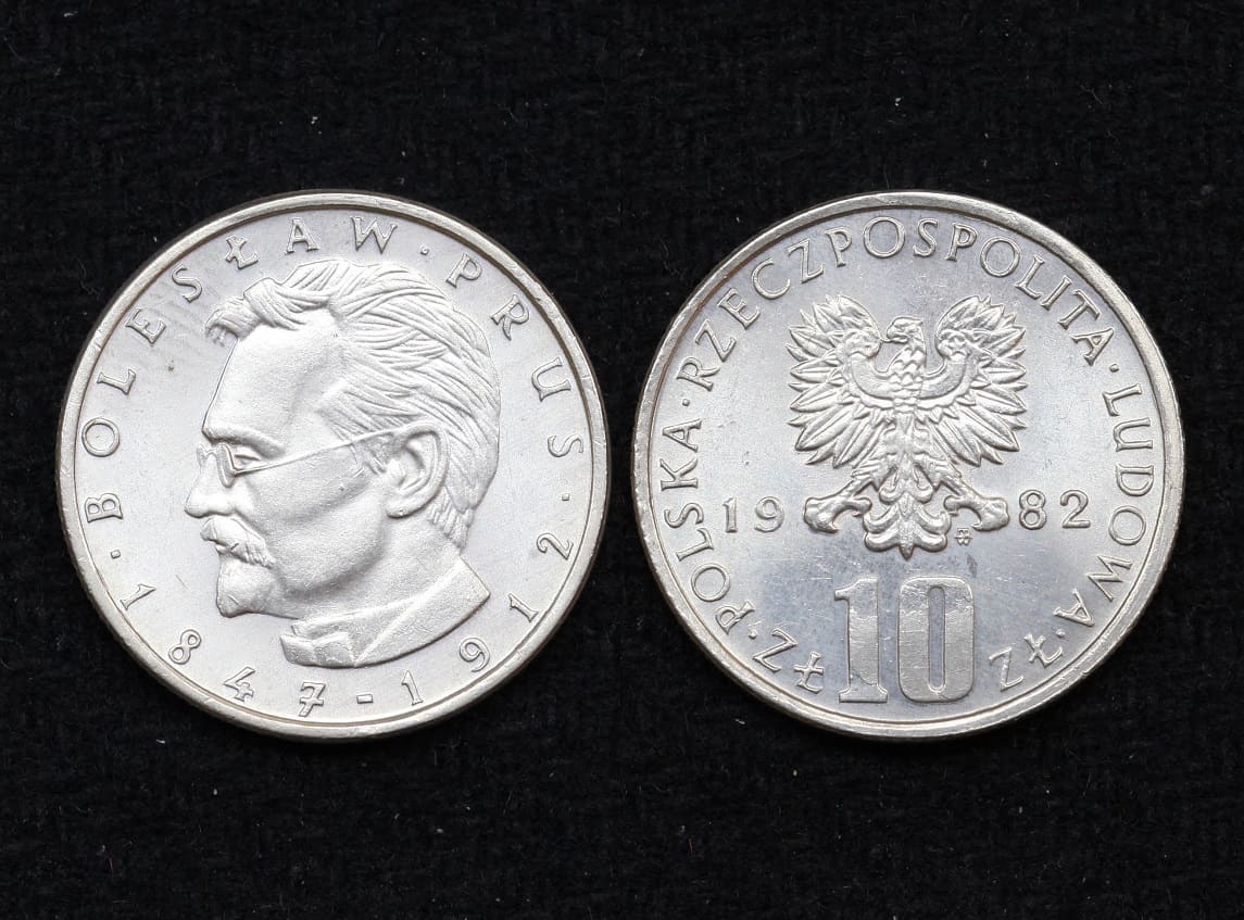 Монета Польша 10 злотых 1982 Болеслав Прус от Аукциона Значки и Знаки