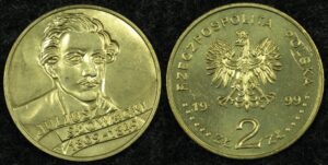 Купить Польша 2 злотых 1999 год 150 лет со дня смерти Юлиуша Словацкого (№20)