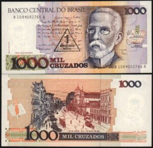 Купить Бразилия 1000 крузадо 1988 год UNC! из пачки, номера будут отличаться!