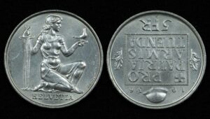 Купить Швейцария 5 франков 1936 год Фонд вооружения Конфедерации (№57)