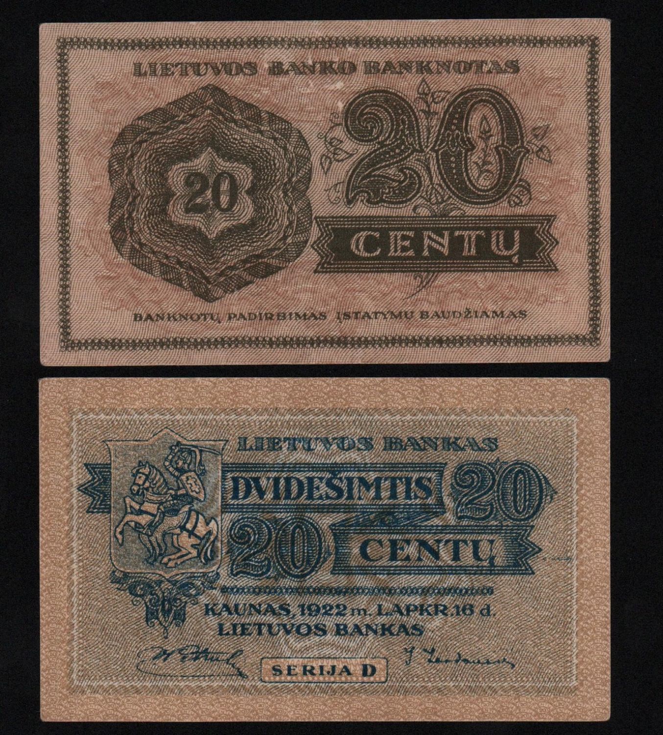 Купить Литва 20 центов 1922 год aUNC! RAR!