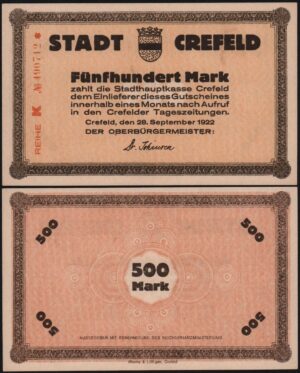 Купить Германия 500 марок 1922 год UNC-!