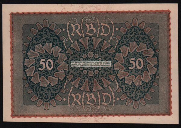 Купить Германия 50 марок 1919 год 3-я типография, UNC-!