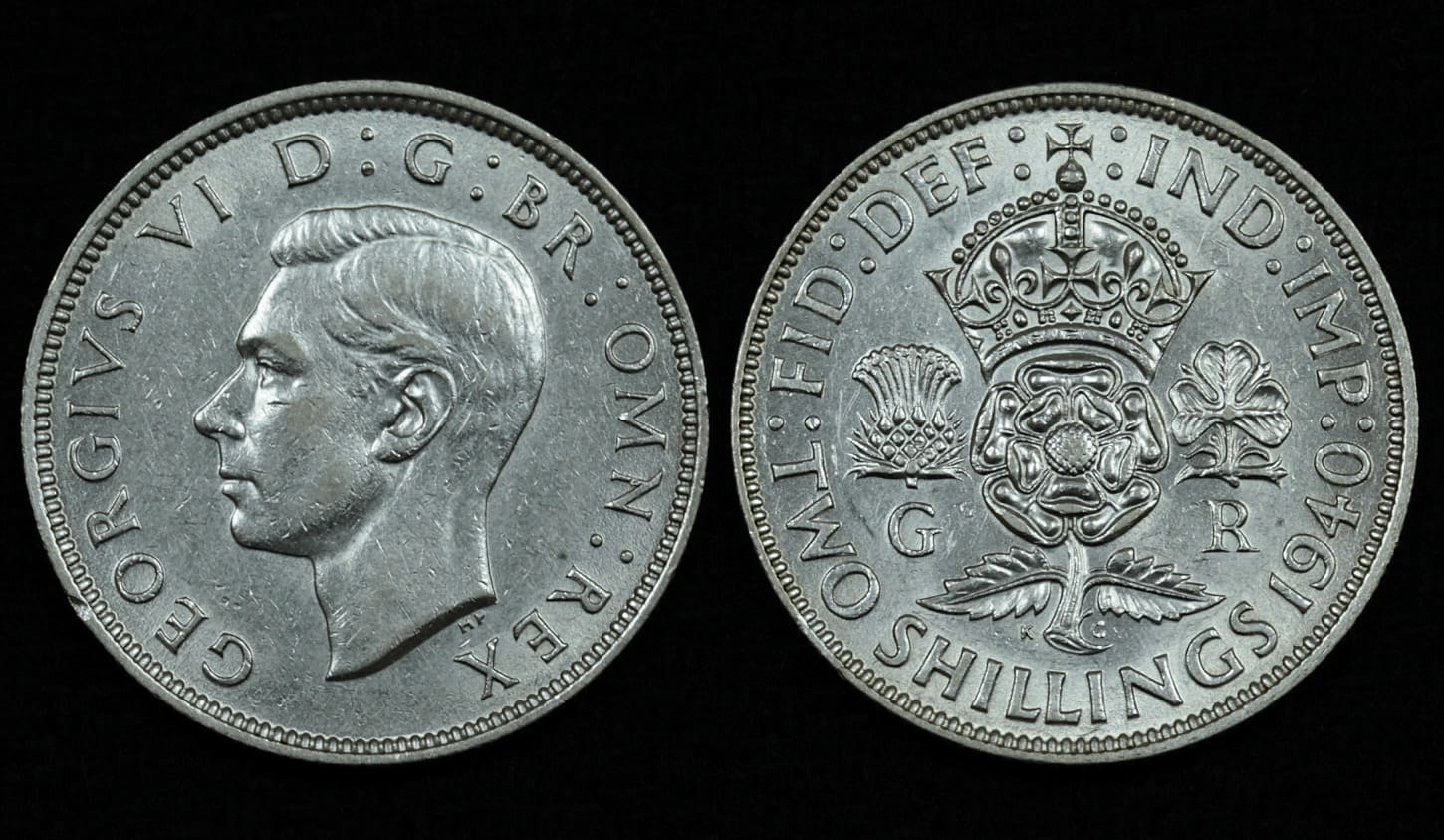 Купить Великобритания 2 шиллинга (флорин) 1940 года (№124)