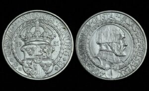 Купить Швеция 2 кроны 1921 год 400 лет Войне за Независимость (№171)