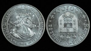 Купить Португалия 50 эскудо 1968 год 500 лет со дня рождения Педру Алвариша Кабрала (№95)