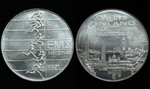 Купить Финляндия 10 марок 1971 год X Чемпионат Европы по легкой атлетике (№241)