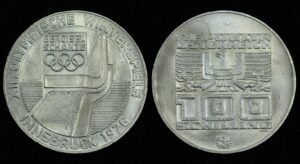 Купить Австрия 100 шиллингов 1976 год XII зимние Олимпийские Игры, Инсбрук 1976 (№245)