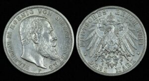 Купить Германская империя Вюртемберг, 3 марки 1914 года (№398)