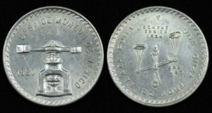 Купить Мексика 1 онза 1980 год Серебряная инвестиционная монета Весы (№340)