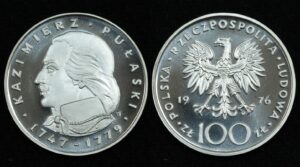 Купить Польша 100 злотых 1976 год Казимир Пулавский (№404)