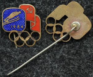 Купить Знак Олимпиада 1984 год лыжный спорт прыжки с трамплина