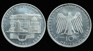 Купить Германия 10 марок 1993 год 1000 лет городу Потсдам (№142)