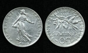 Купить Франция 50 сантимов 1919 года (№213)
