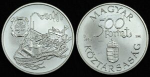 Купить Венгрия 500 форинтов 1994 год Старый Дунайский корабль-Каролина года (№436)