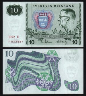 Купить Швеция 10 крон 1972 год aUNC!