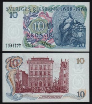 Купить Швеция 10 крон 1968 год UNC!