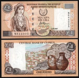 Купить Кипр 1 фунт 1997 год aUNC!