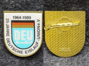 Знак Немецкий союз конькобежцев DEU 25 лет 1989 год ГДР