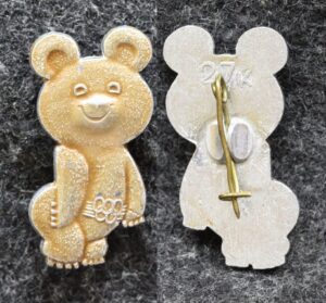 Знак Олимпийский мишка Олимпиада Москва 1980 год