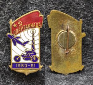 Знак Спартакиада ДОСААФ Мотоспорт Радиоспорт Авиаспорт 1960 - 1961 гг